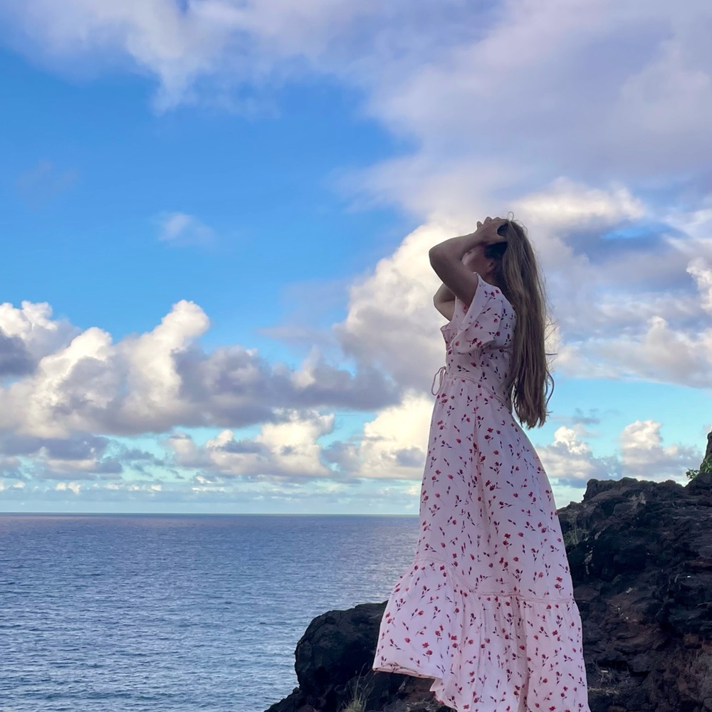 Topshop Floral Pink Dress